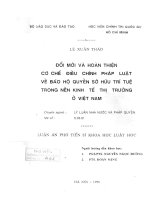 Luận án phó tiến sĩ khoa học luật học: Đổi mới và hoàn thiện cơ chế điều chính pháp luật về bảo hộ quyền sở hữu trí tuệ trong nền kinh tế thị trường ở Việt Nam