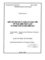 Luận văn thạc sĩ Luật học: Một số vấn đề lý luận và thực tiễn về thực hiện pháp luật ở thành phố Hà Nội hiện nay
