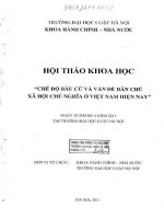 Kỷ yếu hội thảo khoa học: Chế độ bầu cử và vấn đề dân chủ xã hội chủ nghĩa ở Việt Nam hiện nay