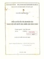Luận án tiến sĩ Luật học: Thẩm quyền của toà án nhân dân trong việc giải quyết các khiếu kiện hành chính