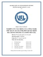 nghiên cứu tác động của công nghệ thử quần áo ảo vfr đến quyết định mua hàng online của sinh viên uel