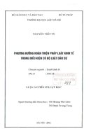 Luận án tiến sĩ luật học: Phương hướng hoàn thiện pháp luật kinh tế trong điều kiện có Bộ luật Dân sự