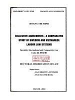 Luận án tiến sĩ luật học: Collective agreements - a comparative study of Swedish and Vietnamese labour law systems