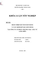 hoàn thiện kế toán bán hàng và xác định kết quả bán hàng tại công ty cổ phần thương mại đầu tư long biên