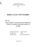 hoàn thiện văn hóa doanh nghiệp tại công ty cổ phần giáo dục quốc tế ecorp