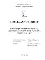 hoàn thiện chất lượng dịch vụ logistics tại công ty tnhh vận tải và thương mại mt