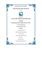 tiểu luận giao tiếp trong kinh doanh chủ đề kế hoạch phát triển dự án viết