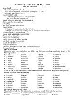 đề cương 1 tiếng anh