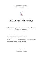 phân tích hoạt động bán hàng của công ty best care shipping
