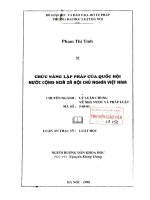 Luận án thạc sĩ Luật học: Chức năng lập pháp của Quốc hội nước Cộng hoà xã hội chủ nghĩa Việt Nam