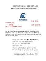 phân tích chính sách phát triển năng lượng của việt nam hiện nay thể hiện ý tưởng và quan điểm cá nhân về chính sách phát triển các nguồn điện không phải tái tạo tại việt nam