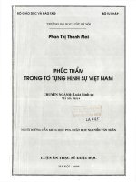 Luận án thạc sĩ luật học: Phúc thẩm trong Tố tụng hình sự Việt Nam
