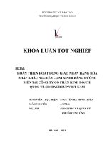 hoàn thành hoạt động giao nhận hàng hóa nhập khẩu nguyên container bằng đường biển của công ty cổ phần kinh doanh quốc tế simbagroup việt nam