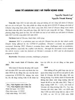 KINH TẾ UKRAINC 2021 VÀ TRIỂN VỌNG 2022