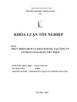 phát triển dịch vụ khách hàng tại công ty cổ phần giao hàng tiết kiệm