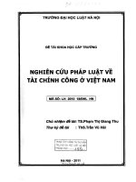 Đề tài nghiên cứu khoa học cấp Trường : Nghiên cứu pháp luật về tài chính công ở Việt Nam