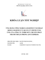 ứng dụng công nghệ e logistics vào hoạt động logistics và quản lý chuỗi cung ứng của công ty tnhh mtv chuyển phát nhanh thuận phongjnt express