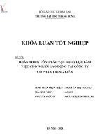 hoàn thiẹn công tác tạo động lực làm việc cho người lao động tại công ty cổ phần trung kiên