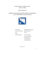 tiểu luận nghiên cứu hoạt động hệ thống thông tin marketingvà các phần mềm ứng dụng liên quan