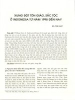 XUNG ĐỘT TÔN GIÁO, SẮC TỘC Ở INDONESIA TỪ NĂM 1998 ĐẾN NAY