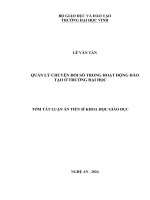 Tóm tắt: Quản lý chuyển đổi số trong hoạt động đào tạo ở trường đại học