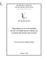tình trạng lo âu ở người bệnh trước can thiệp mạch vành qua da tại bệnh viện tim hà nội năm 2023
