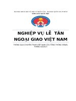 Tiểu luận - Nghiệp Vụ Ngoại Giao - đề tài -  NGHIỆP VỤ LỄ TÂN NGOẠI GIAO VIỆT NAM THÔNG QUA CHUYẾN THĂM VIỆT NAM CỦA TỔNG THỐNG ISRAELTHÁNG 03/2017