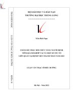 chăm sóc phục hồi chức năng người bệnh viêm quanh khớp vai và một số yếu tố liên quan tại bệnh viện thanh nhàn năm 2023