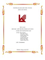 tiểu luận môn học môi trường trong xây dựng quản lý môi trường là gì