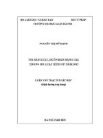 Luận văn thạc sĩ Luật học: Tội sản xuất, buôn bán hàng giả trong Bộ luật Hình sự năm 2015