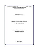 Luận văn thạc sĩ Luật học: Chức năng của Toà án nhân dân ở Việt Nam hiện nay