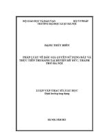 Luận văn thạc sĩ Luật học: Pháp luật về đấu giá quyền sử dụng đất và thực tiễn thi hành tại huyện Mỹ Đức, thành phố Hà Nội