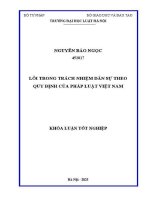 Khoá luận tốt nghiệp: Lỗi trong trách nhiệm dân sự thao quy định của pháp luật Việt Nam