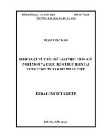 Khoá luận tốt nghiệp: Pháp luật về thời giờ làm việc, thời giờ nghỉ ngơi và thực tiễn thực hiện tại Tổng Công ty bảo hiểm Bảo Việt