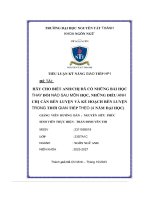 hãy cho biết anh chị đã có những bài học thay đổi nào sau môn học những điều anh chị cần rèn luyện và kế hoạch rèn luyện trong thời gian tiếp theo 4 năm đại học