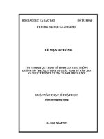 Luận văn thạc sĩ Luật học: Tội vi phạm quy định về tham gia giao thông đường bộ theo quy định Bộ luật Hình sự năm 2015 và thực tiễn xét xử tại thành phố Hà Nội