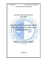 Khoá luận tốt nghiệp: Bảo đảm quyền tự do tín ngưỡng, tôn giáo trong xây dựng luật ở Việt Nam hiện nay