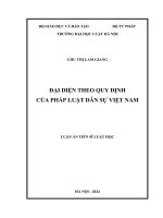 Luận án tiến sĩ Luật học: Đại diện theo quy định của pháp luật dân sự Việt Nam