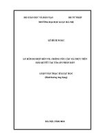 Luận văn thạc sĩ Luật học: Ly hôn do một bên vợ, chồng yêu cầu và thực tiễn giải quyết tại Toà án nhân dân