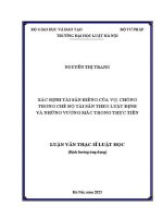 Luận văn thạc sĩ Luật học: Xác định tài sản riêng của vợ, chồng trong chế độ tài sản theo luật định và những vướng mắc trong thực tiễn