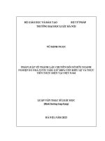 Luận văn thạc sĩ Luật học: Pháp luật về thành lập, chuyển đổi sở hữu doanh nghiệp do nhà nước nắm giữ 100% vốn điều lệ và thực tiễn thực hiện tại Việt Nam