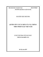 Luận văn thạc sĩ Luật học: Quyền yêu cầu ly hôn của vợ, chồng theo pháp luật Việt Nam