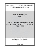 Khóa luận tốt nghiệp: Trách nhiệm bồi thường thiệt hại do vi phạm quyền lợi người tiêu dùng