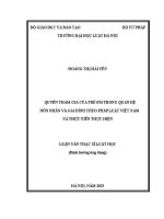 Luận văn thạc sĩ Luật học: Quyền tham gia của trẻ em trong quan hệ hôn nhân và gia đình theo pháp luật Việt Nam và thực tiễn thực hiện