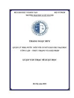 Luận văn thạc sĩ luật học: Quản lý nhà nước đối với cơ sở giáo dục đại học công lập - Thực trạng và giải pháp