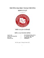 tiểu luận cuối kì luật hành chính