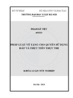 Khoá luận tốt nghiệp: Pháp luật về tặng cho quyền sử dụng đất và thực tiễn thực thi