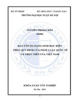 Khoá luận tốt nghiệp: Bảo tồn đa dạng sinh học biển theo quy định của pháp luật quốc tế và thực tiễn của Việt Nam