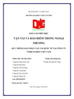 báo cáo môn học vận tải và bảo hiểm trong ngoại thương quy trình giao nhận vận tải quốc tế tại công ty tnhh fujikin việt nam