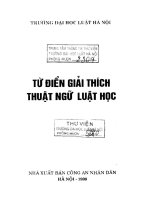 Từ điển giải thích thuật ngữ Luật học: luật Hình sự, Luật Tố tụng hình sự - Trường Đại học Luật Hà Nội